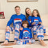 Merry Christmas Family Matching Pajamas Set Blue Print Sleepwear