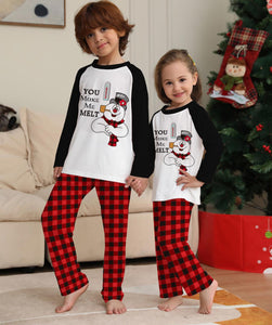 Christmas Printed Home Wear Santa Head Pattern Parent-child Wear Set