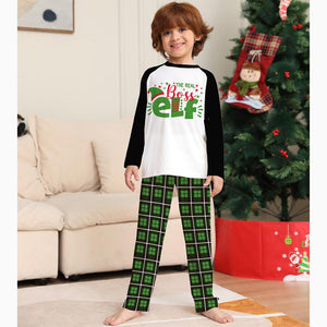 Christmas Letter Green Plaid Family Matching Pajamas Sets