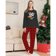 Snowman Plaid Print Round Neck Long Sleeve Christmas Family Pajamas