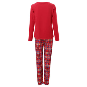 Santa Claus Check Parent-child Pajamas Set