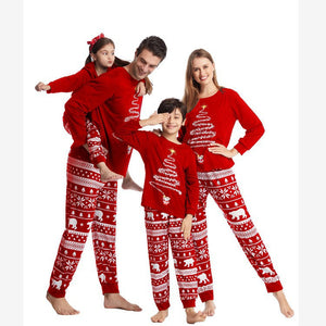 🔥 Family Matching Red Christmas Tree Suits Family Look Pajama Set