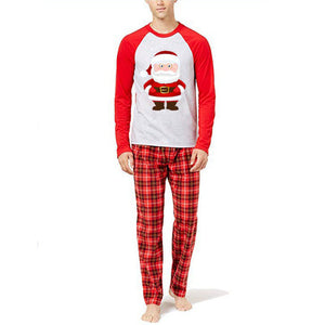 Santa Claus Check Parent-child Pajamas Set