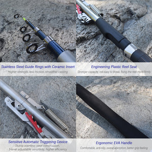 Automatic Telescopic Spinning Fishing Rod